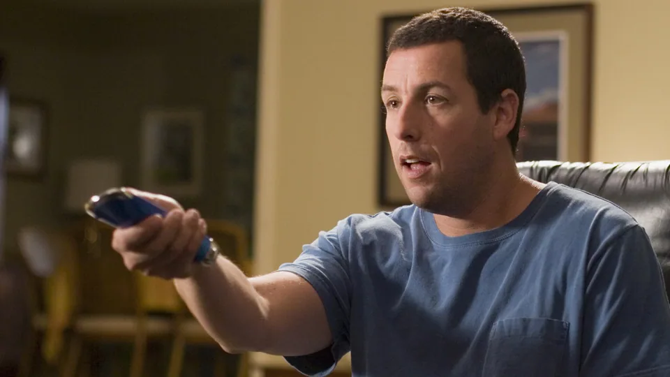 Still from Click illustrating The Remote Skips a Lifetime