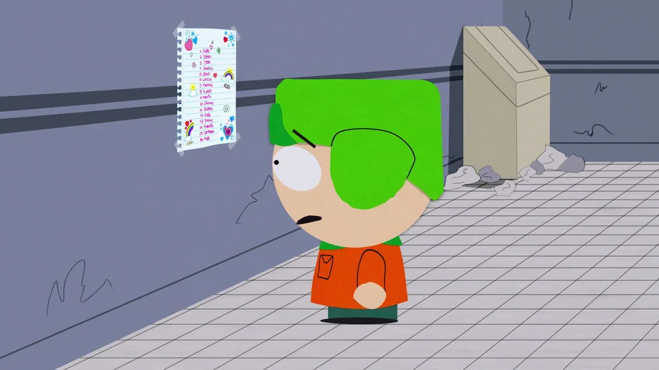 Still from South Park illustrating The List