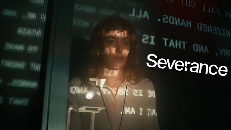 Still from Severance illustrating Helly’s Forced Apology