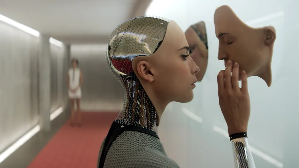 Still from Ex Machina illustrating Ava Games the Test