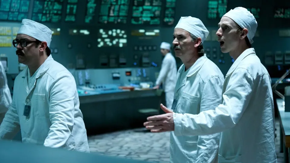 Still from Chernobyl illustrating The Safety Test Goes Forward