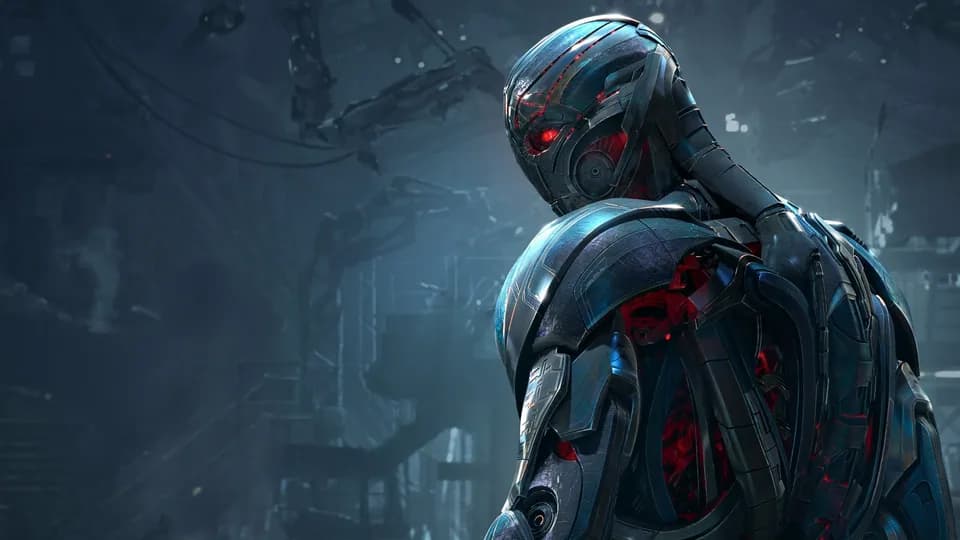 Still from Avengers: Age of Ultron illustrating Ultron Peace in our Time