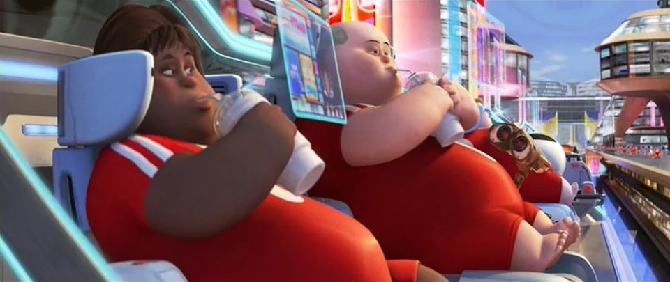 Still from WALL-E illustrating Life Aboard the Axiom