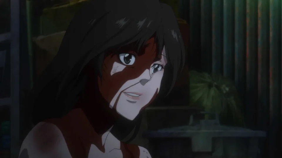 Still from Psycho-Pass illustrating Crime Coefficient Perversion
