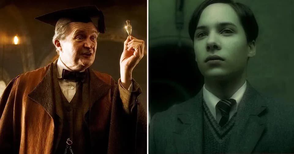 Still from Harry Potter illustrating Slughorn’s True Memory