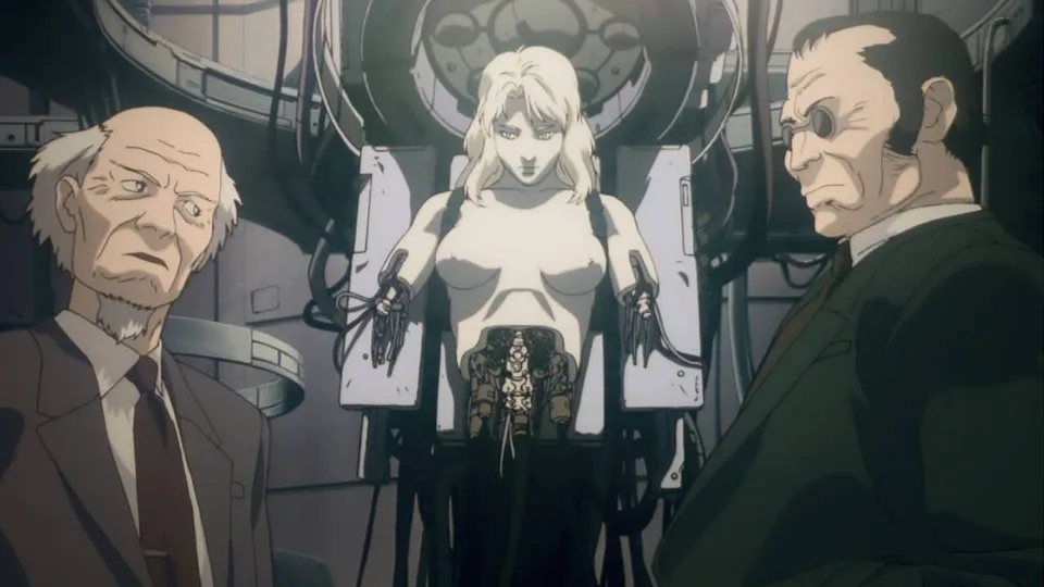 Still from Ghost in the Shell illustrating The Puppet Master