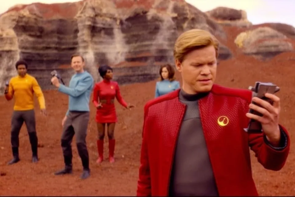 Still from Black Mirror illustrating Daly Tortures the Digital Crew
