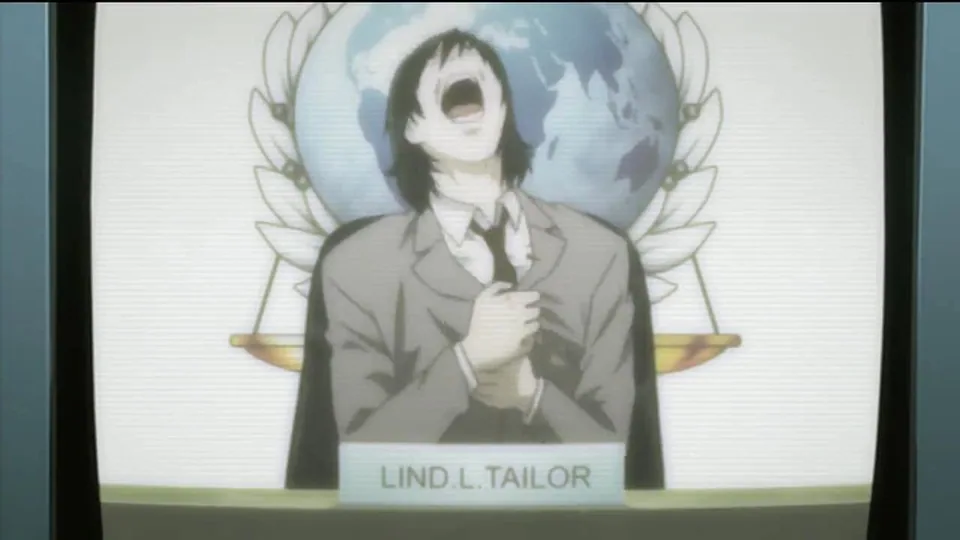Still from Death Note illustrating Lind L. Tailor Bait