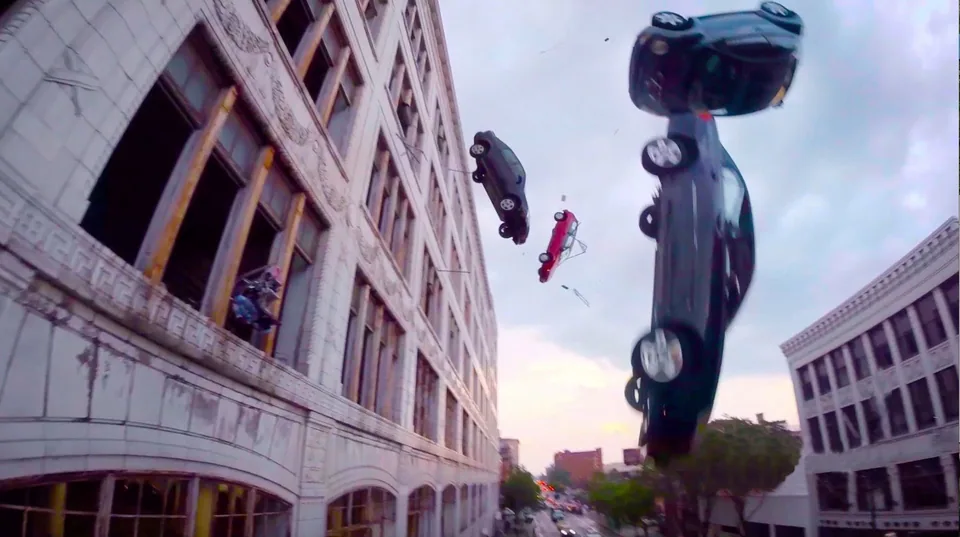 Still from The Fate of the Furious illustrating Cipher’s Zombie Cars