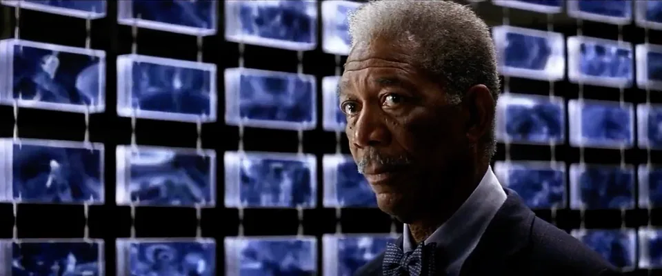 Still from The Dark Knight illustrating Batman’s Sonar