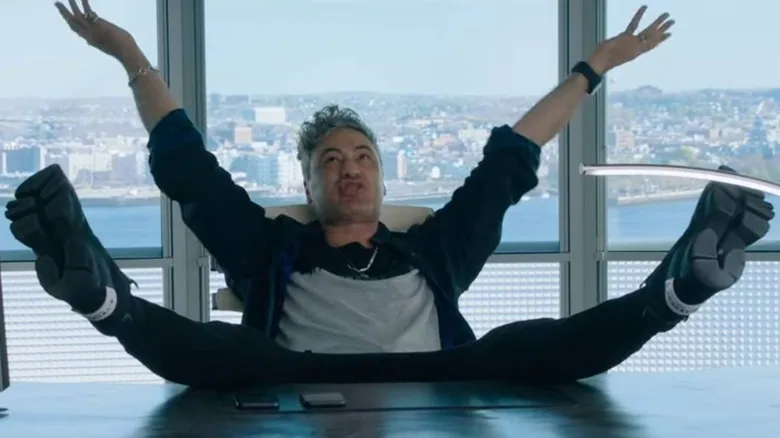 Still from Free Guy illustrating Antwan Axes the Servers