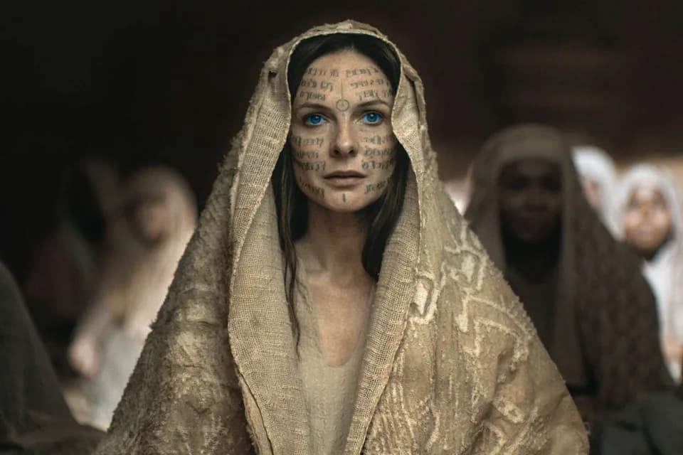 Still from Dune: Part Two illustrating The Planted Prophecy