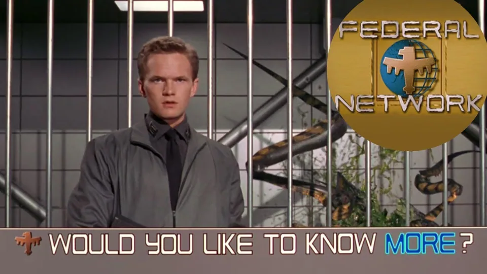 Still from Starship Troopers illustrating Would You Like to Know More?
