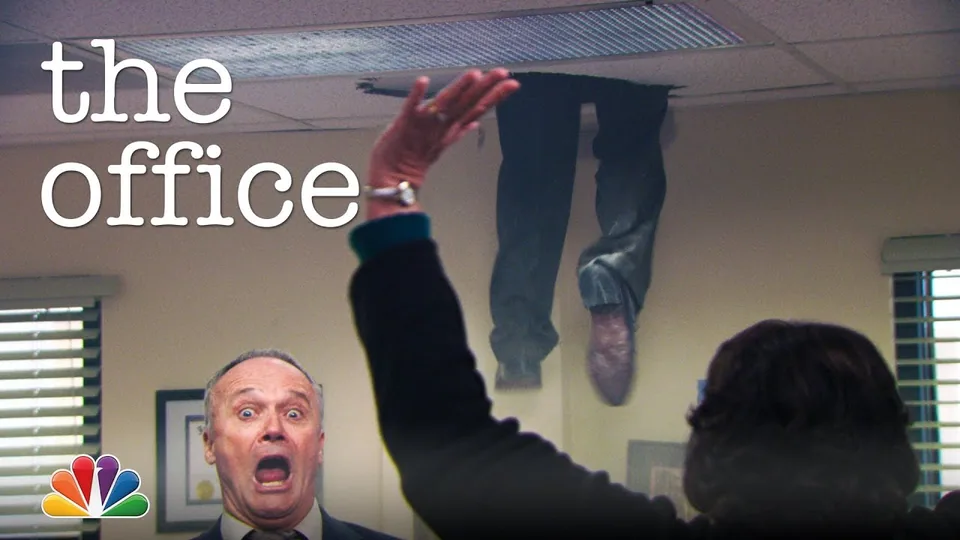 Still from The Office illustrating Dwight's Fire Drill