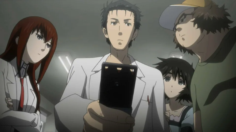 Still from Steins;Gate illustrating The D-Mail Rollback Crisis