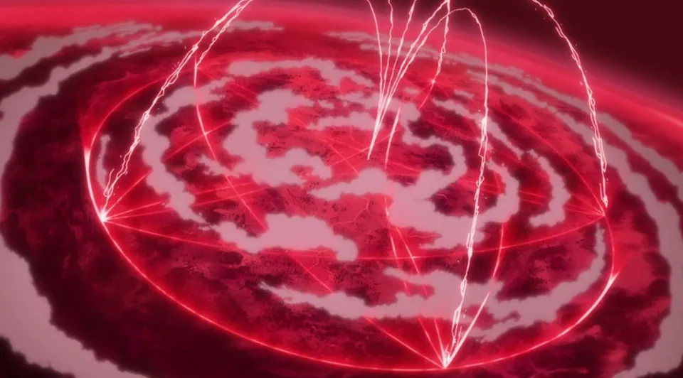 Still from Fullmetal Alchemist: Brotherhood illustrating Father’s Nationwide Transmutation Circle