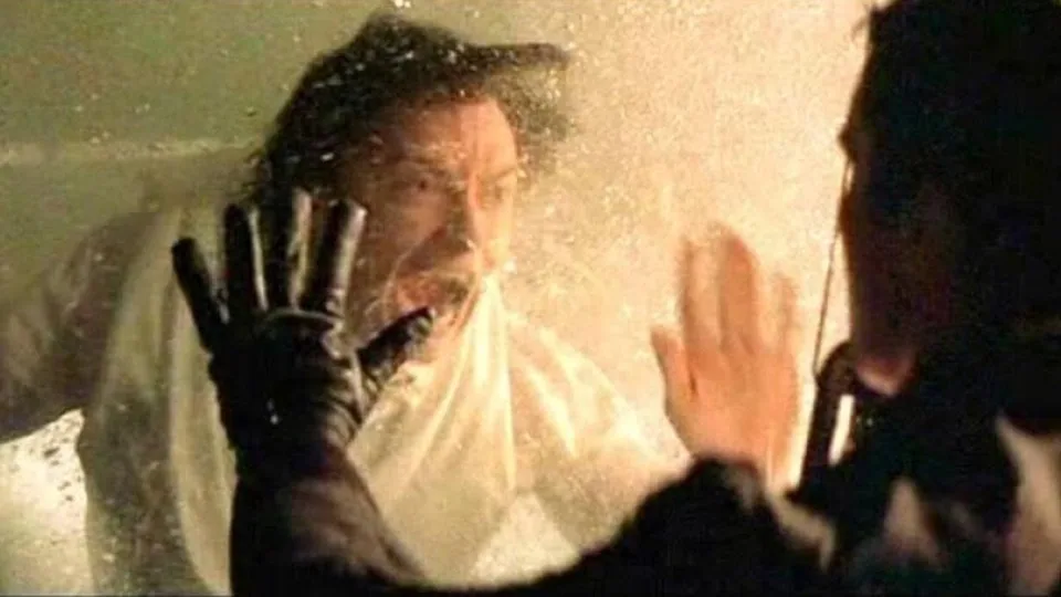 Still from The Prestige illustrating The Duplicate Tanks