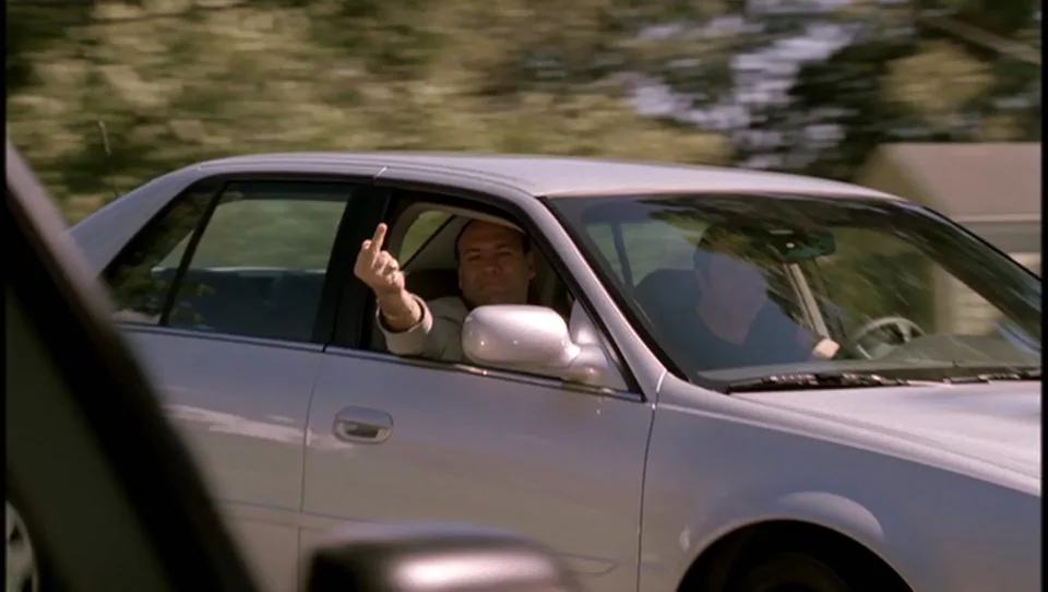 Still from The Sopranos illustrating Meadow Moves the Bugged Lamp