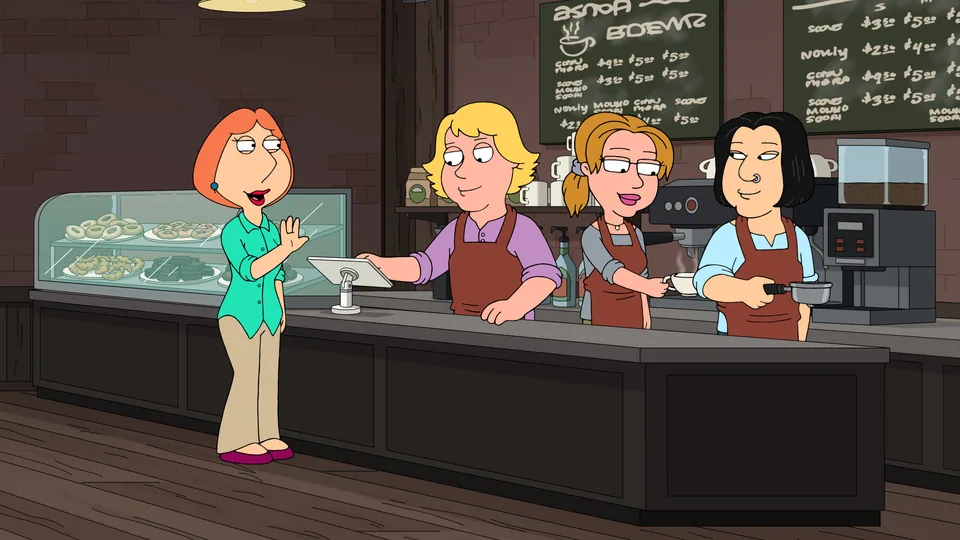 Still from Family Guy illustrating Customer of the Week