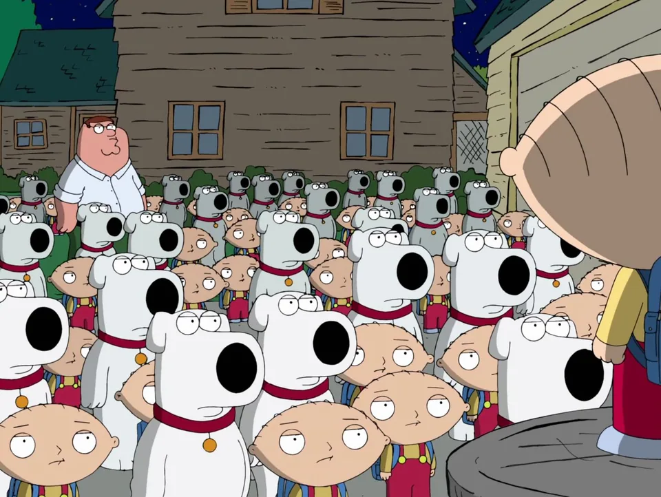 Still from Family Guy illustrating Back to the Pilot