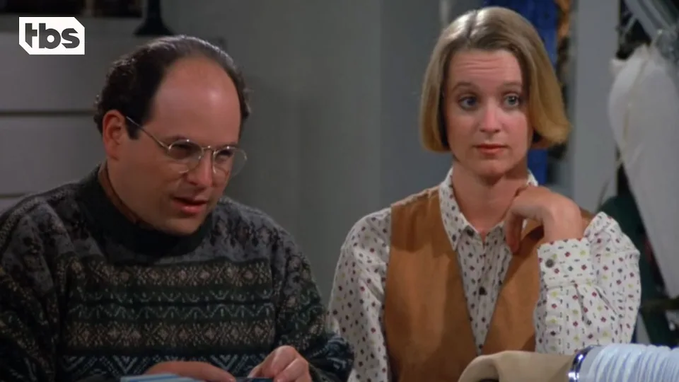 Still from Seinfeld illustrating The Card Says Moops