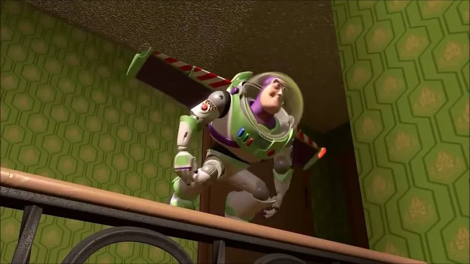 Still from Toy Story illustrating Buzz’s Lucky Flight