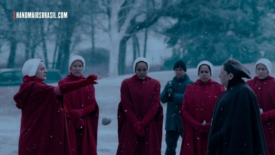 Still from The Handmaid's Tale illustrating I’m Sorry, Aunt Lydia