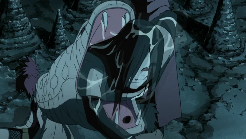 Still from Naruto: Shippuden illustrating Orochimaru’s Distributed Restore Point