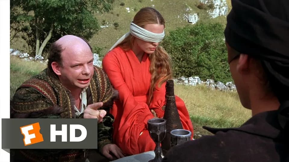 Still from The Princess Bride illustrating Both Goblets Are Poisoned