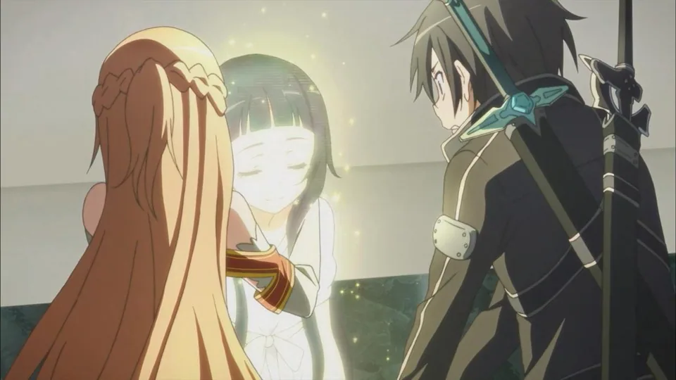 Still from Sword Art Online illustrating Cardinal Deletes Yui