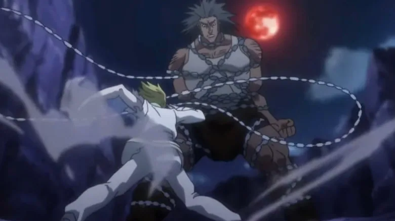 Still from Hunter × Hunter illustrating Kurapika’s Chain Jail