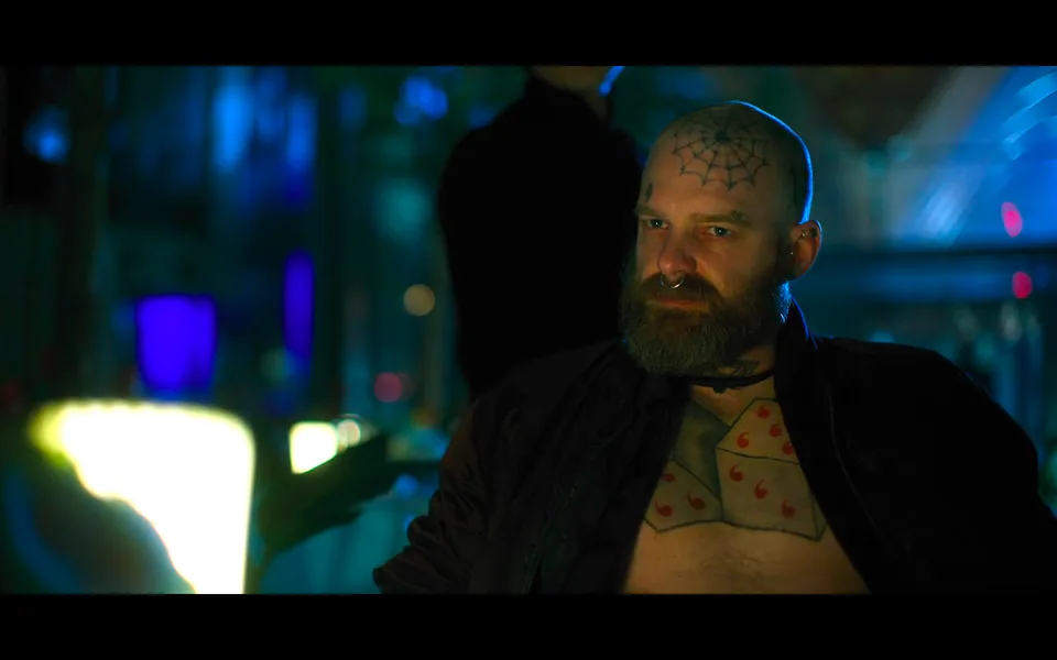 Still from Altered Carbon illustrating Dimi’s Double Sleeve