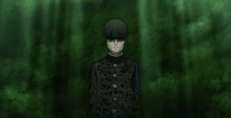 Still from Mob Psycho 100 illustrating Psycho Helmet Continues