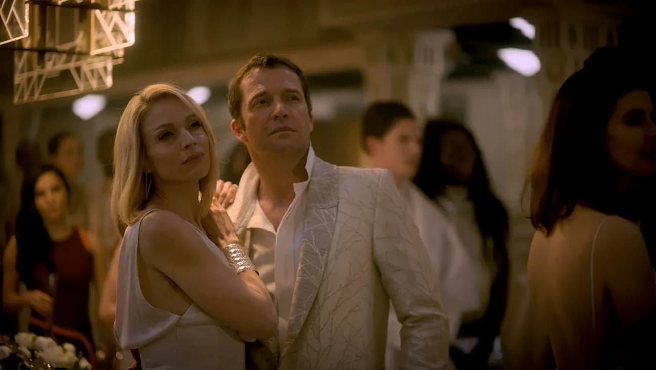 Still from Altered Carbon illustrating Bancroft’s Stale Backup