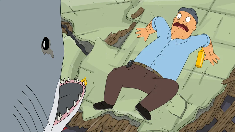 Still from Bob's Burgers illustrating Runaway Mechanical Shark