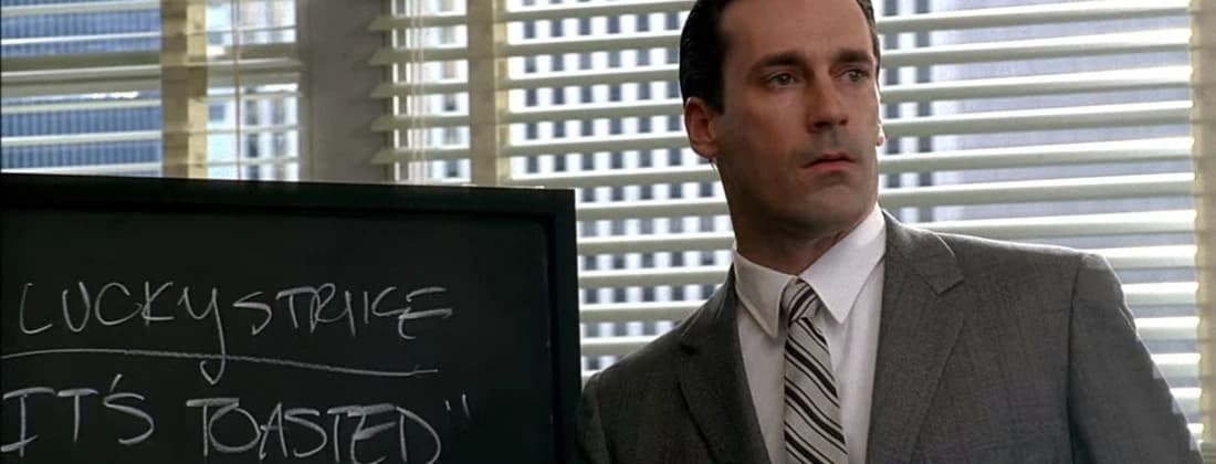 Still from Mad Men illustrating It’s Toasted