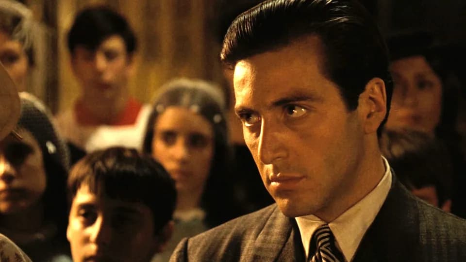 Still from The Godfather illustrating The Baptism Benchmark