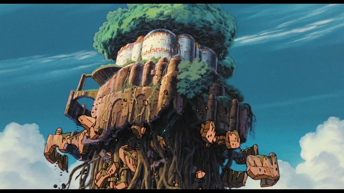 Still from Castle in the Sky illustrating The Spell of Destruction