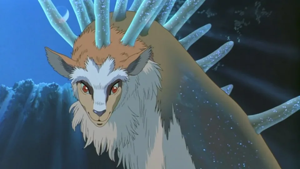 Still from Princess Mononoke illustrating The Forest Spirit's Head